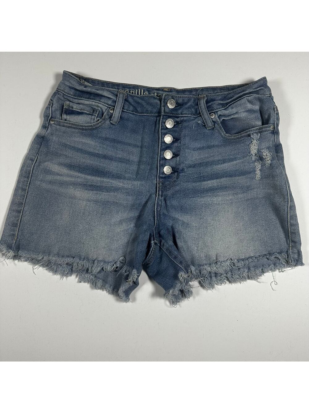 Vanilla Star Distressed Cut-off Denim Shorts 11